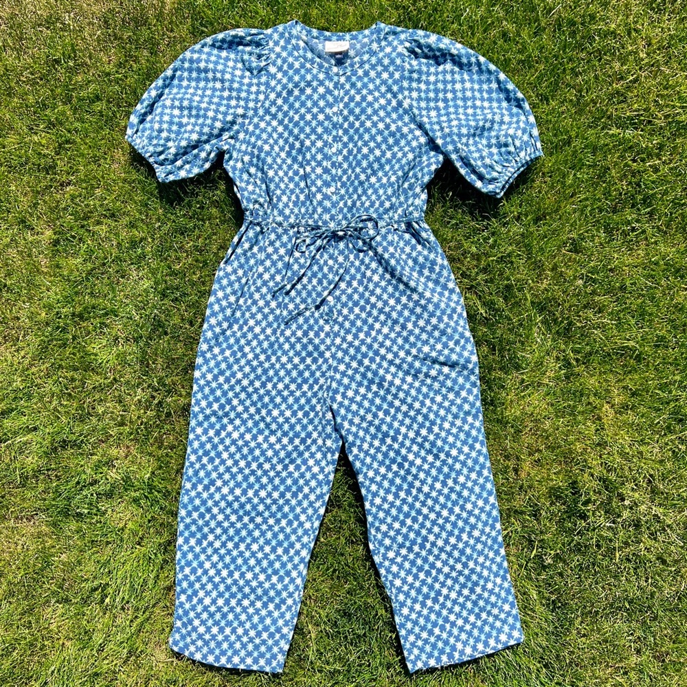 SOLD- Universal Thread Blue Star Cotton Jumpsuit, size XL